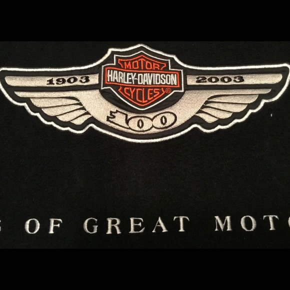 Harley Davidson 100th Anniversary 60" x 60" Black Fleece Throw Blanket - Picture 3 of 5